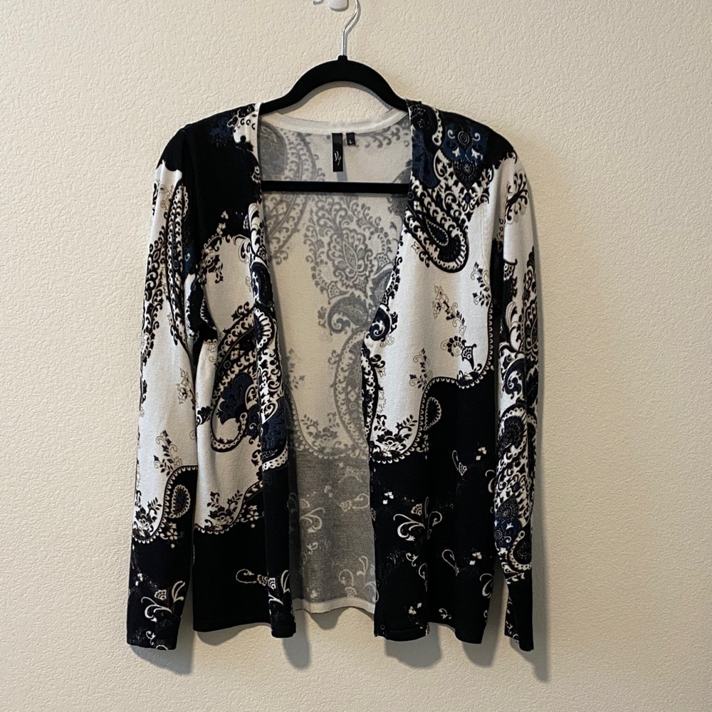 VIP Black and White Patterned Cardigan